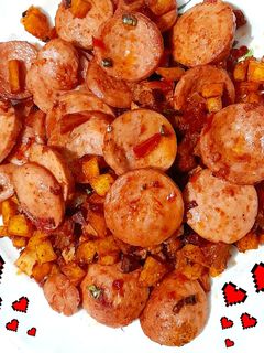 عکسی از دستور کوکتل با سیب زمینی و سبزیجات🌭🌭