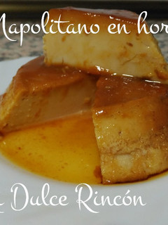 Una foto de Flan napolitano en horno