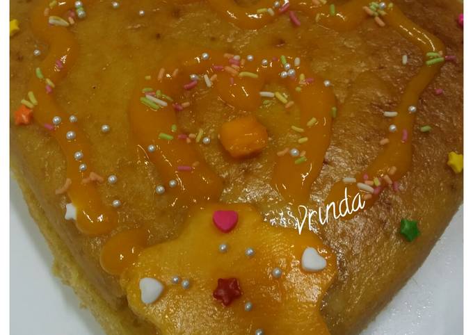 Recipe of Super Quick Eggless Mango Cake