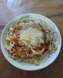 Pasta fresca spaghettis con salsa de tomate 🍅