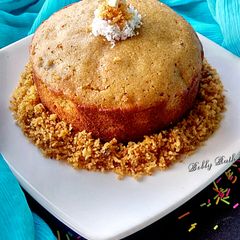 Urad dal jaggery cake baked poda pitha A picture of Urad dal jaggery cake baked poda pitha.