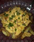 Papas con cheddar♡