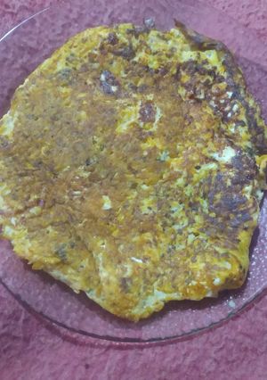 Una foto de Omelette de zanahoria y semillas