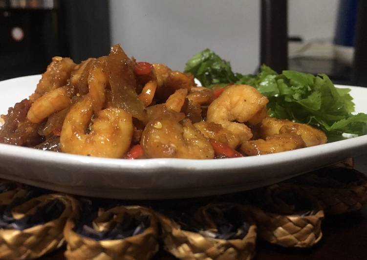 Tumis Udang Pedas Manis
