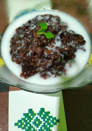 Foto resep Bubur ketan item siram santan
