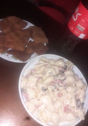 صورة لوصفة فيليه تصول بانيه مرافق بسلاطة المعكرونة ولا الذ 🤤