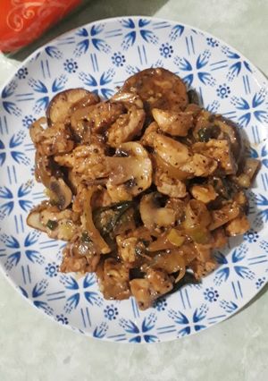 Foto resep Ayam tempe lada hitam - high protein low fat - healthy food