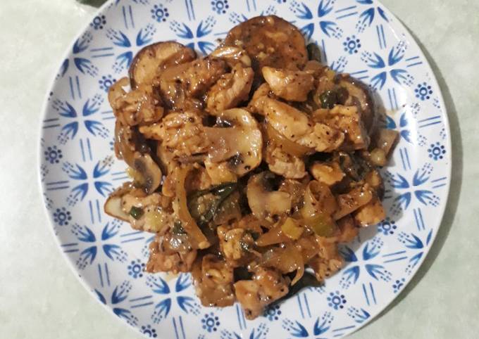 Resep: Ayam tempe lada hitam - high protein low fat - healthy food Untuk Pemula