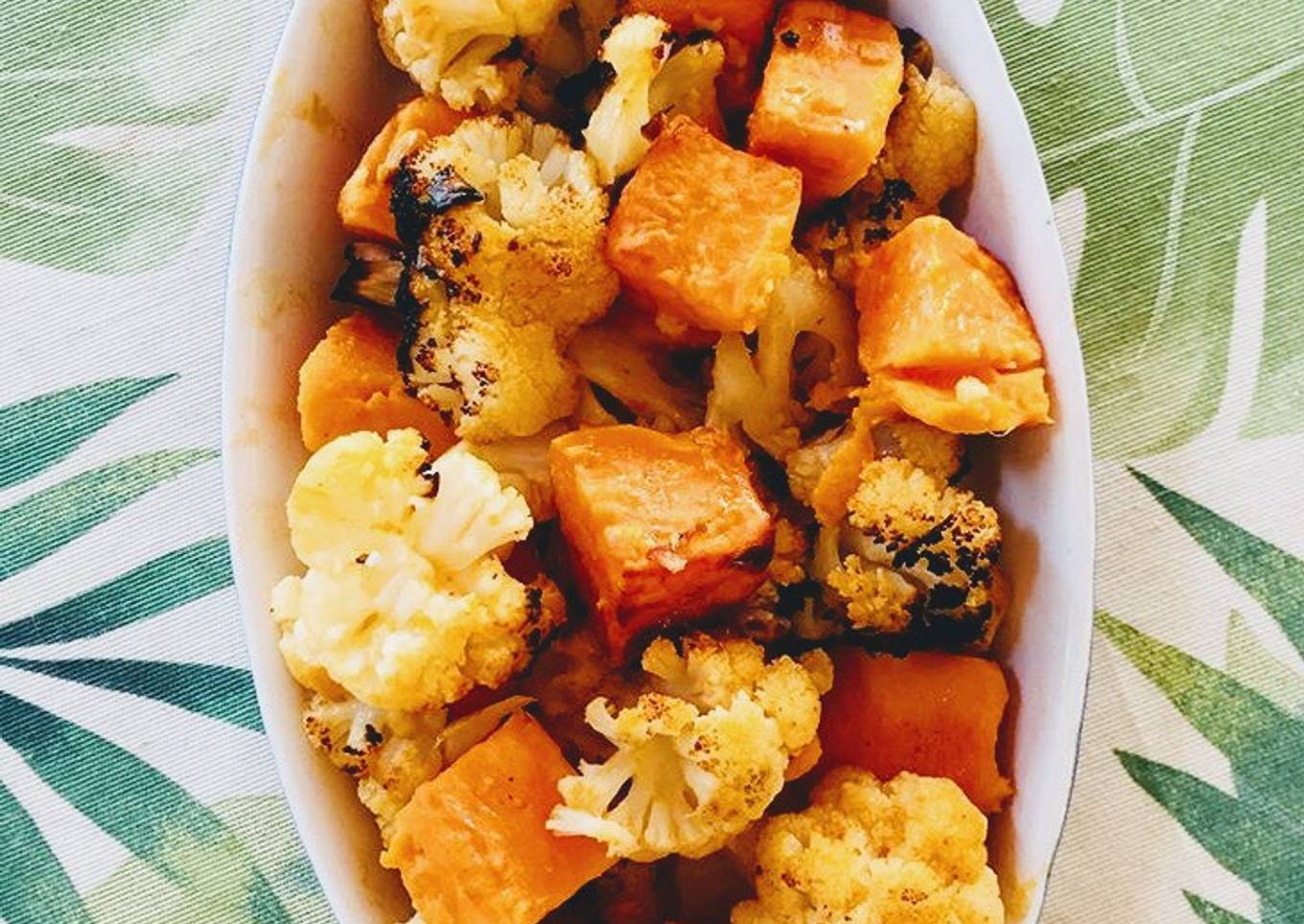 Coliflor asada con boniato y naranja (realfood)