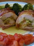 Arrollado de pollo relleno con guacamole