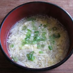 Egg & Enoki Soup A picture of Egg & Enoki Soup.