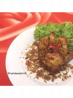 Foto resep Ayam serundeng kelapa pedas manis