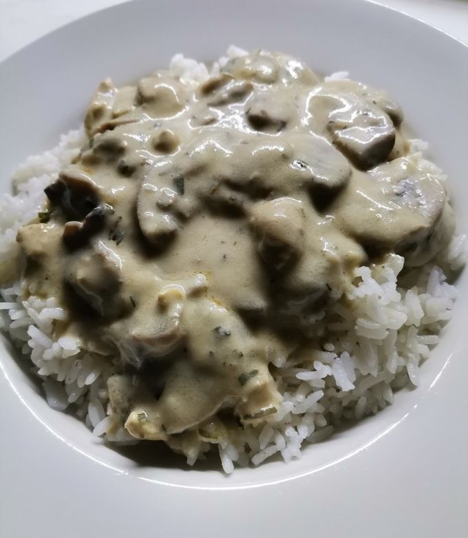 Csirkemelles gombamártás recept fotója