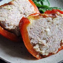 Baked Stuffed Capsicums A picture of Baked Stuffed Capsicums.