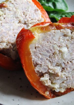 A picture of Baked Stuffed Capsicums.