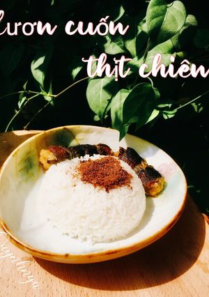 Hình của món Lươn cuốn thịt chiên.