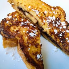 A picture of Nutella and banana French toast.