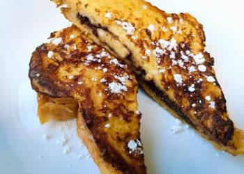 Easy Fast Cooking Nutella and banana French toast Delicious Simple