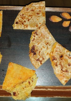 A picture of Spiced carrot puranpoli.