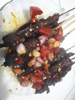 Foto resep Sate sapi siram sambel kecap pedas simpel