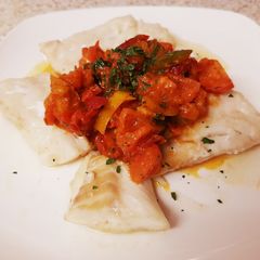 My Cod and Basil Tomato Salsa A picture of My Cod and Basil Tomato Salsa.