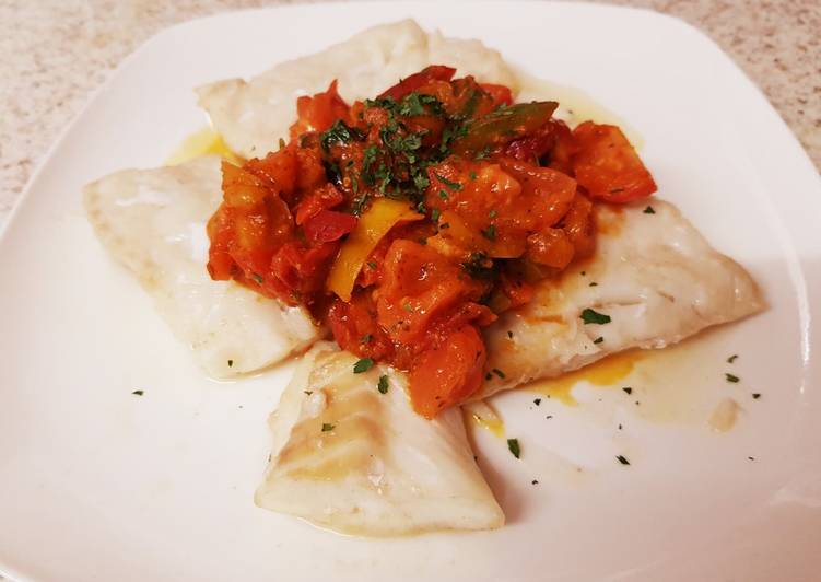 My Cod and Basil Tomato Salsa