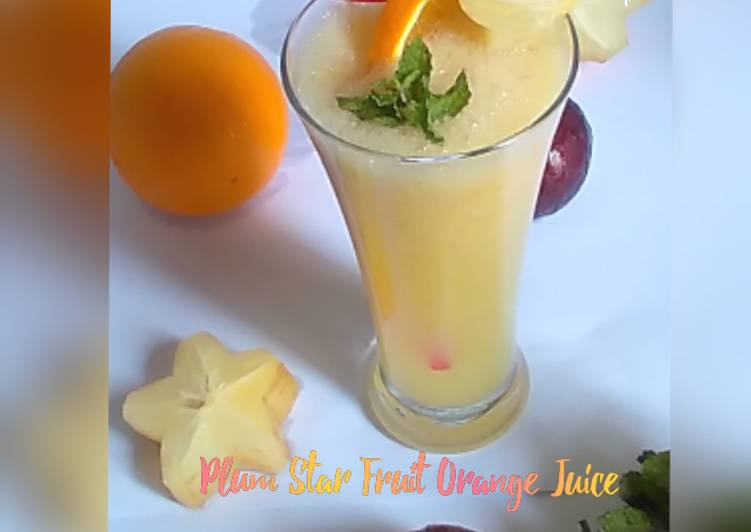 Cara Gampang Membuat Plum Star Fruit Orange Juice, Bikin Ngiler