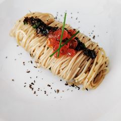 A picture of Cold angel hair pasta.