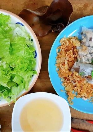 Hình của món Bánh cuốn chả.