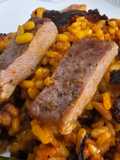Arroz con pluma ibérica con socarrat