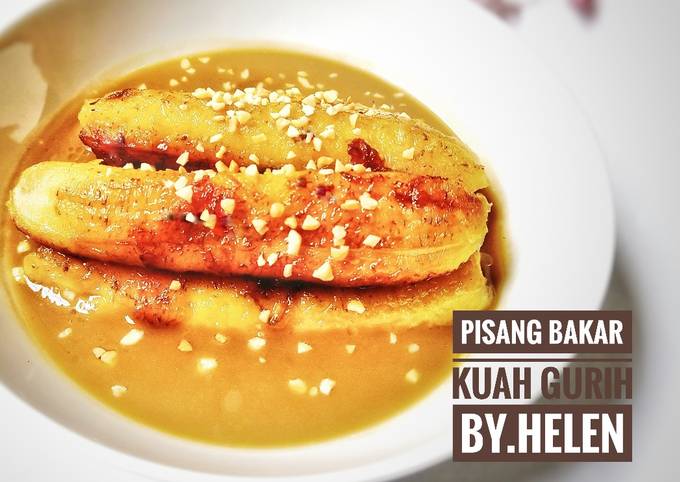 Resep Pisang bakar kuah gurih Anti Gagal