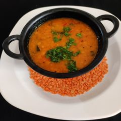 A picture of Masoor dal tadka.