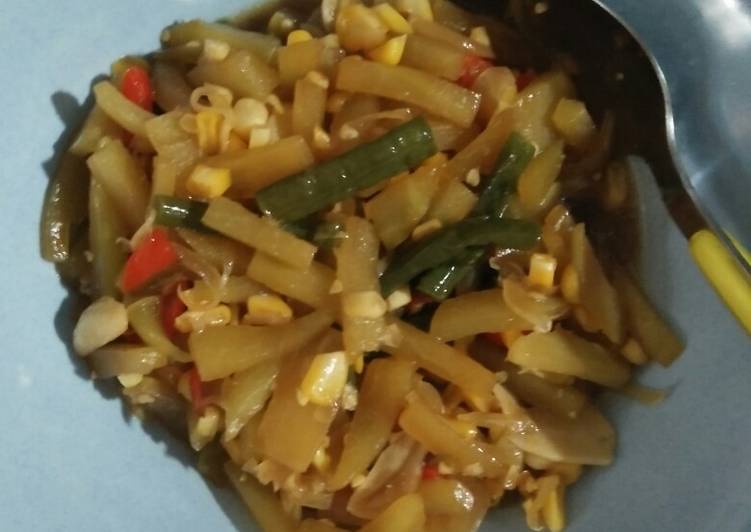 Bahan Membuat Tumis labu siam jagung sederhana, Bisa Manjain Lidah