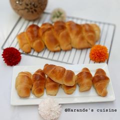 Chocolate stuffed croissants A picture of Chocolate stuffed croissants.