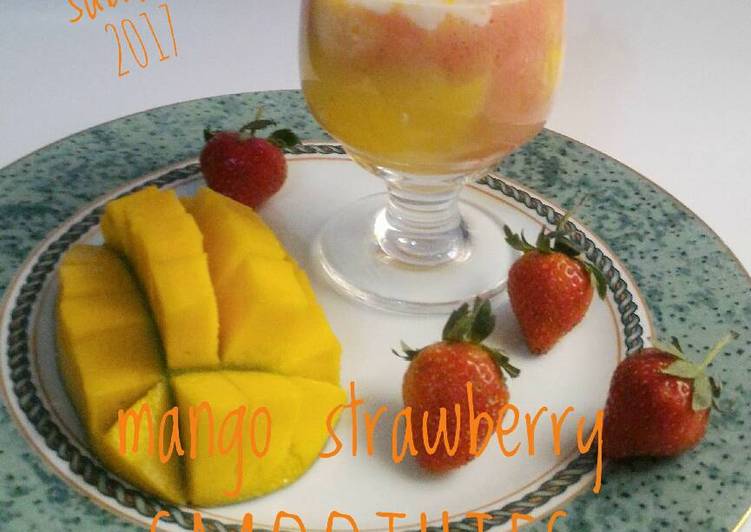 Resep Mango Strawberry Smoothies #PR_RecookMinumanDingin, Bisa Manjain Lidah