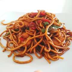 Foto principal de Wok de verduras y langostinos
