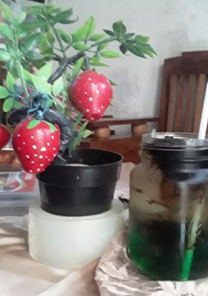 Foto resep Es cau sirup pandan