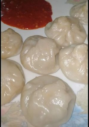 A picture of Steamed Momos.
