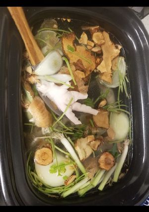 A picture of Thai chicken broth.