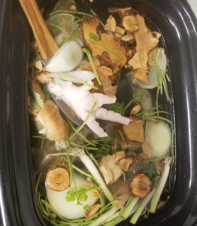 A picture of Thai chicken broth.
