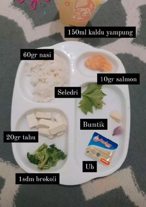 Foto resep Bubur Salmon Tahu Brokoli Mpasi Day 5