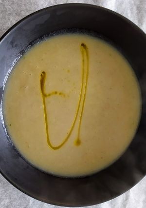 Una foto de Crema casera de champiñón. "Cocina de aprovechamiento"