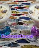 Crema de melón con yogur y toppings