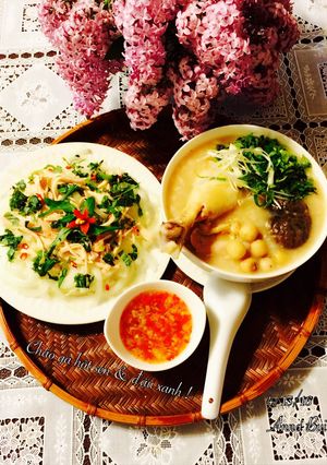 Hình của món Cháo gà hột sen & đậu xanh !.