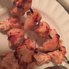 A picture of Chicken kabab in the oven.