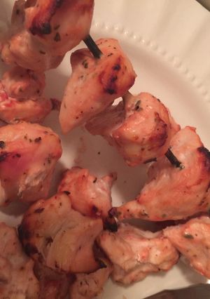 A picture of Chicken kabab in the oven.