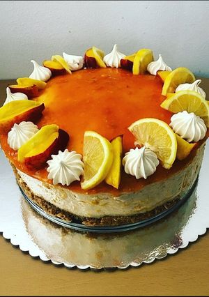 Citromos-barackos túrótorta recept fotója