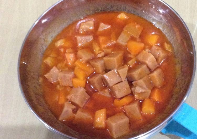 Resep Ham masak saos pedas, Lezat Sekali