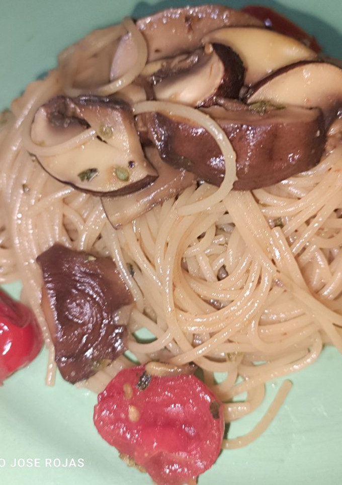 Una foto de Spaghettini con setas
