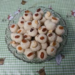 Coconut Semolina Ladoos. A picture of Coconut Semolina Ladoos..